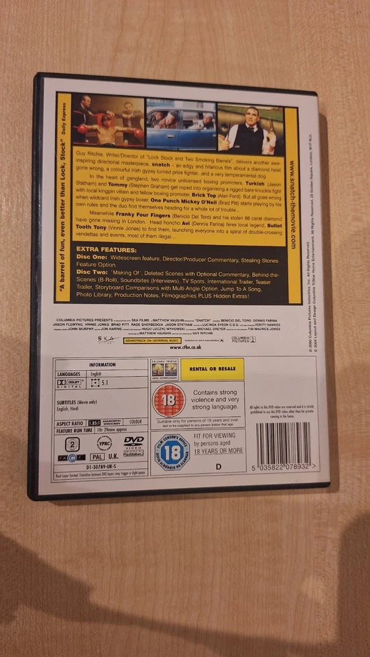 DVD Snatch  Stealin' Stones and breakin' bones 2 disc set (DVD 2000) - Image 2 of 4