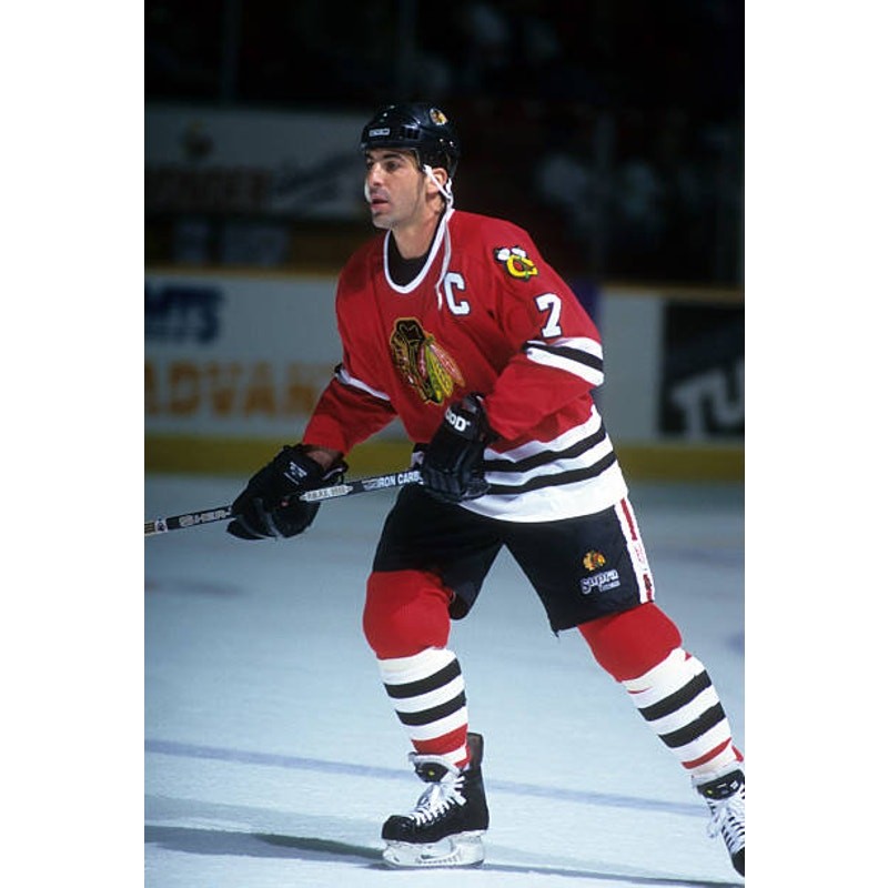 Chris CHELIOS #7 Chicago Blackhawks 90s STARTER jersey XL red NHL