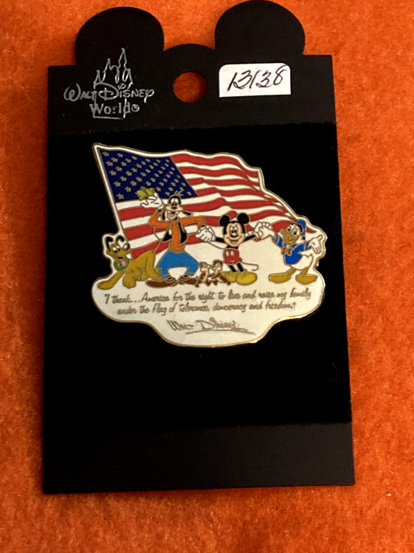 13138    WDW - Mickey and Friends - American Flag - I Thank...America