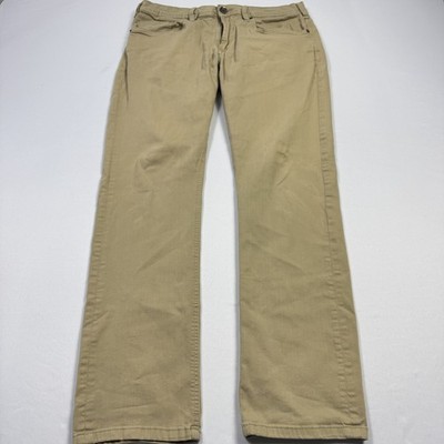 Buffalo Evan-X Jeans Denim Cotton Elastane Slim Stretch Khaki Tan Men's 34x32