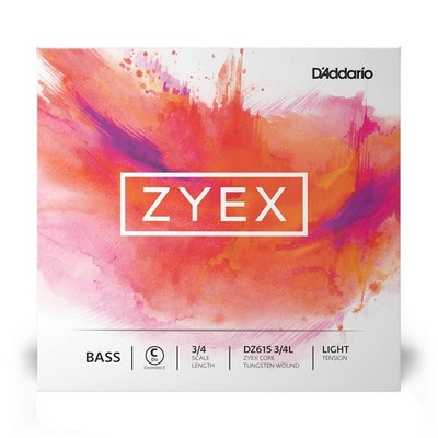 D'Addario Zyex C (Ext. E) Double Bass Strings, DZ615 3/4L Light Tension [Officia