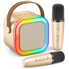 Karaoke Machine for Kids Adults, Portable Bluetooth Mini Karaoke Microphone