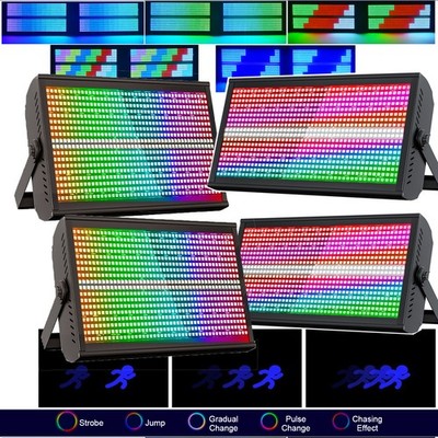 4 PCS 200W RGBW Wall Wash Light Bar 768 LED DMX Stage Strobe Beam Lighting Party