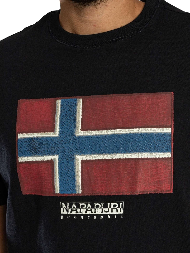 Napapijri Pour des hommes T-shirt drapeau Tiki, Noir - Photo 4/4