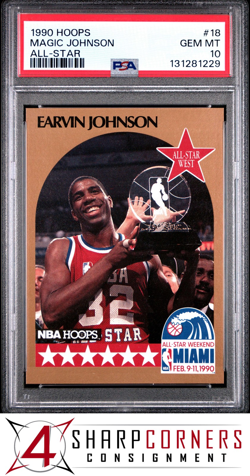 1990 HOOPS ALL-STAR #18 EARVIN MAGIC JOHNSON LAKERS HOF PSA 10