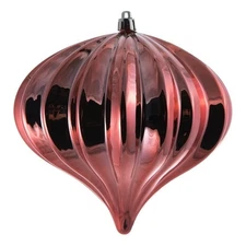 Vickerman UV Treated Onion Christmas Ornaments in Shiny Coral Pink (Set of 3)