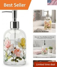 Decorative 17oz Glass Soap Dispenser Vintage Floral for Every Occasion