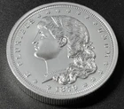 2 oz 1879 Schoolgirl Dollar Intaglio Mint .999 Fine Silver Round