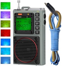 ZHIWHIS Shortwave Radio, Portable Weather Radios with 7 Backlight Colors and ...