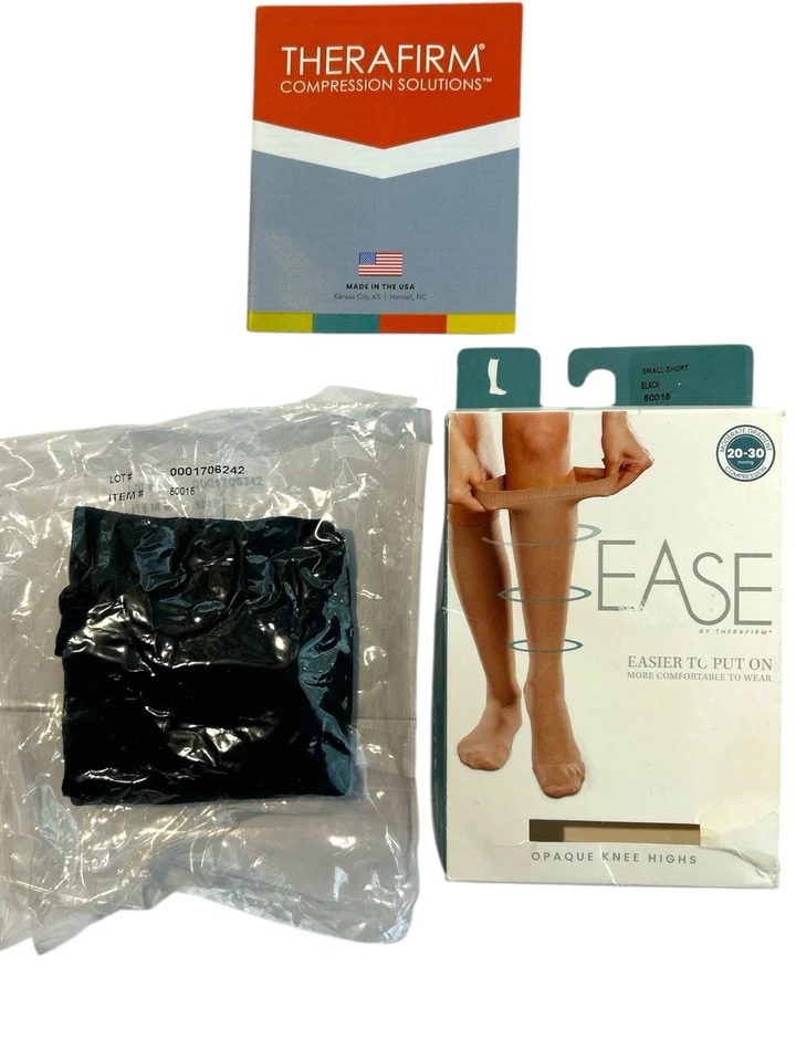 Therafirm Ease Opaque Knee Highs 20-30mmHg (Small Short Black ) 50015 - Image 2 of 4