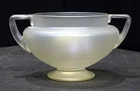 Antique CARDER STEUBEN Iridescent Art Glass VERRE DE SOIE Urn Vase SUGAR BOWL