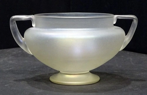 Antique CARDER STEUBEN Iridescent Art Glass VERRE DE SOIE Urn Vase SUGAR BOWL