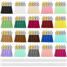 80 Pieces Leather Tassel Keychain Tassels Pendants Charm Tassel for DIY Craft...