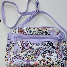Vera Bradley Quilted Floral Multicolor Crossbody Zip Detachable Strap Pockets