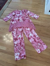 Logo Lori Goldstein Pink Print Lounge Outfit NWT S A613152