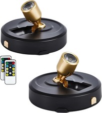 2-Pack Wireless LED Spotlight Battery Operated Picture Lights, Puck Lights with