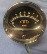 Dixco 8k 8000 Rpm Vintage Blueline Tachometer Chrome Tach. Hotrod Gasser Rat.