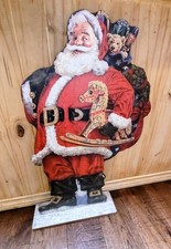 Christmas Holiday Santa Claus Wooden Statue Display Decoration 30" Tall
