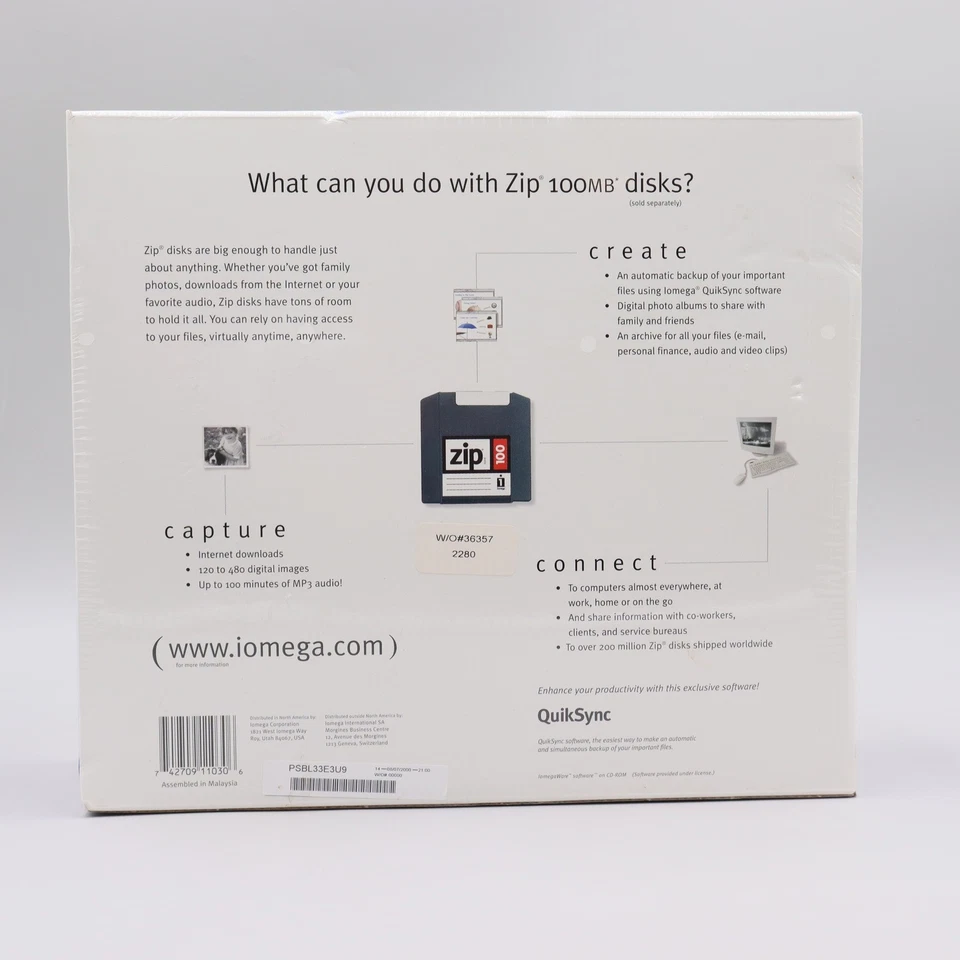 Iomega Zip 100 Portable USB Drive PC or Mac Compatible New in Box Factory Sealed - Image 3 of 4