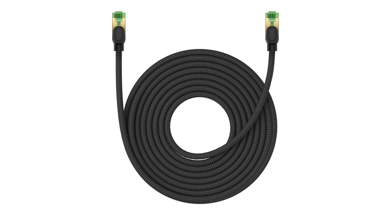 Baseus szybki kabel sieciowy RJ-45 cat.8 40Gbps 10m pleciony- czarny