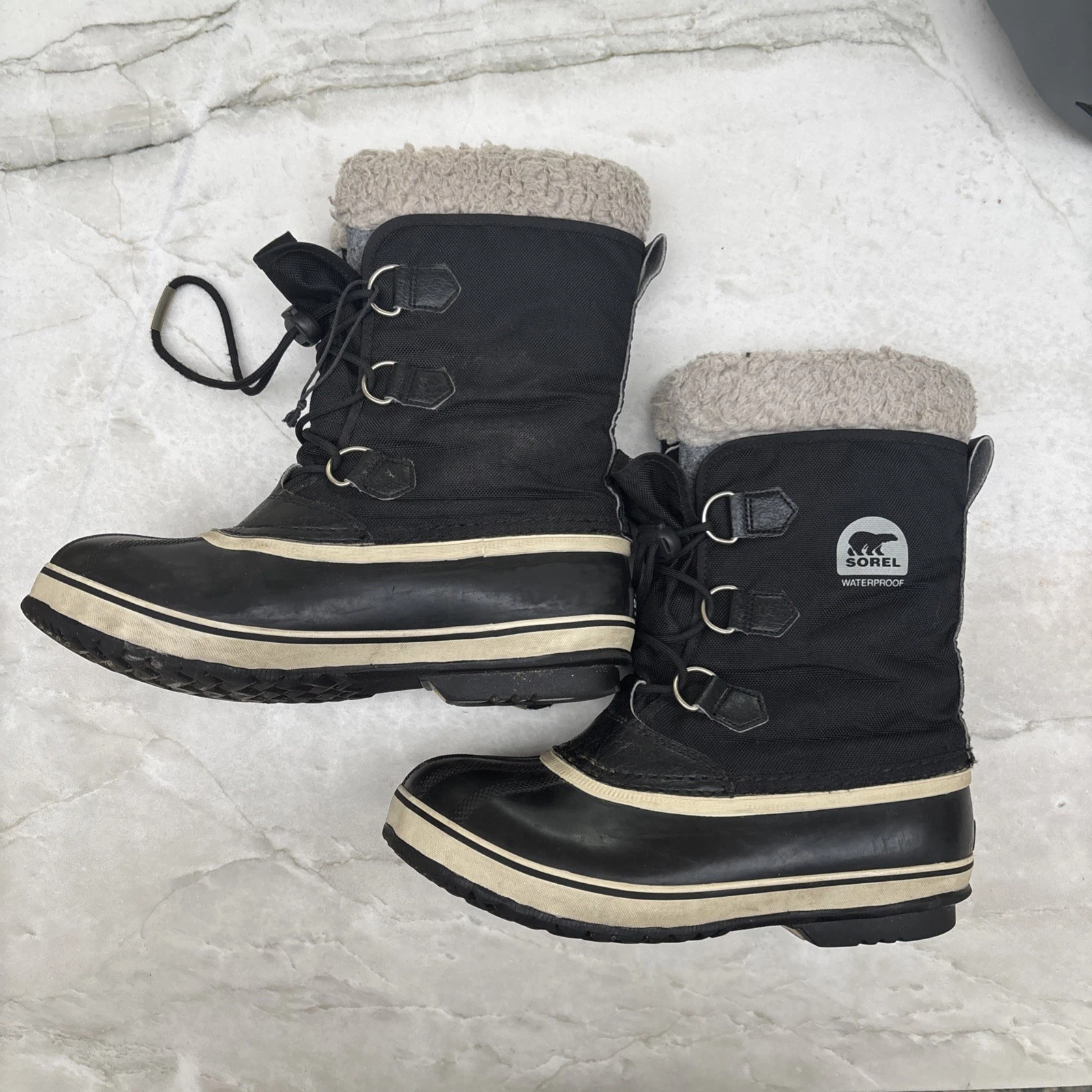 Sorel Yoot Pac Black Winter Snow Duck Boots Waterproof Size 6 M