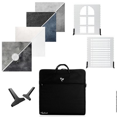 V-FLAT WORLD Stone Kit with 4x 24x24'' Double Sided Duo Board Backdrop and 2x Sha