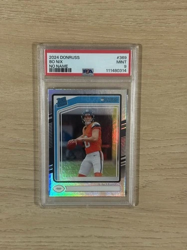 2024 Bo Nix Donruss No Name Rated Rookie RC SSP #369 PSA 9 - Denver Broncos 🔥