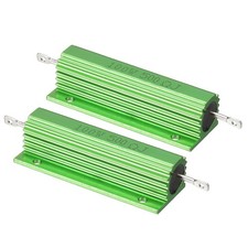 2Pcs 100W 500 Ohm Aluminum Shell Resistor Aluminum Housing Resistor Green