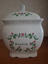 Zwiebeltopf aus weissem Porzelan mit rosa Blumendekor, sehr gut neuwertig