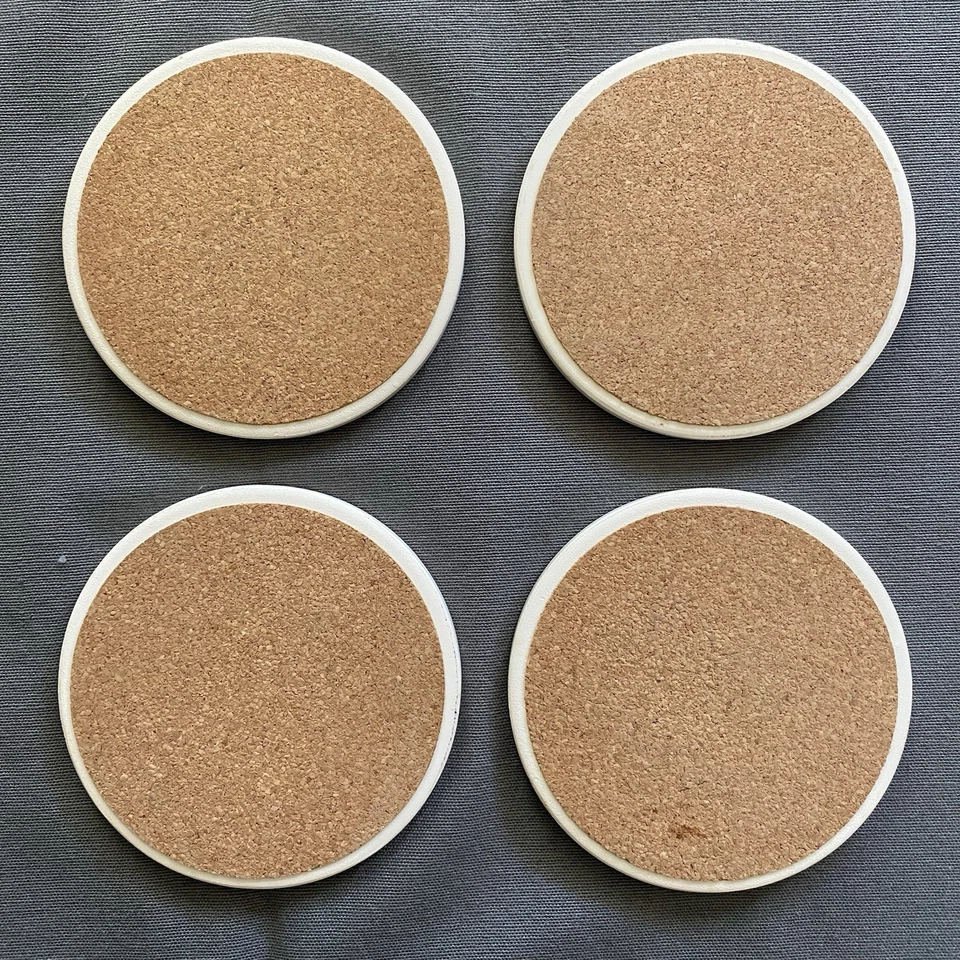 Vintage 2000 Coca Cola Coke Set Of 4 Ceramic Round Coasters Cork Back Soda Y2k - Image 2 of 4