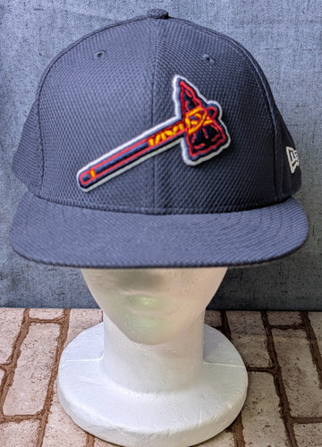 New Era 59FIFTY Atlanta Braves Tomahawk Logo Fitted Hat Men's 7 1/2 Navy MLB Cap