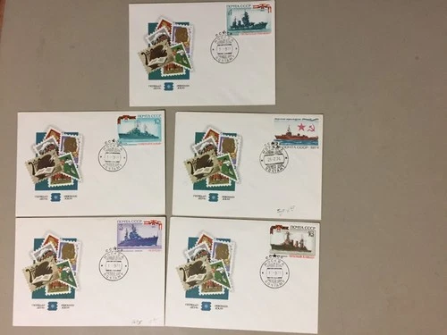 Set of five Russia SHIPS fdc