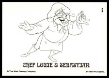 Chef Louie & Sebastian 1991 Pro Set The Little Mermaid #5 Raw Card