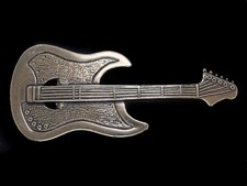 UA01139 REALLY COOL CUT-OUT ELECTRIC GUITAR MUSIC BRASSTONE BELT BUCKLE