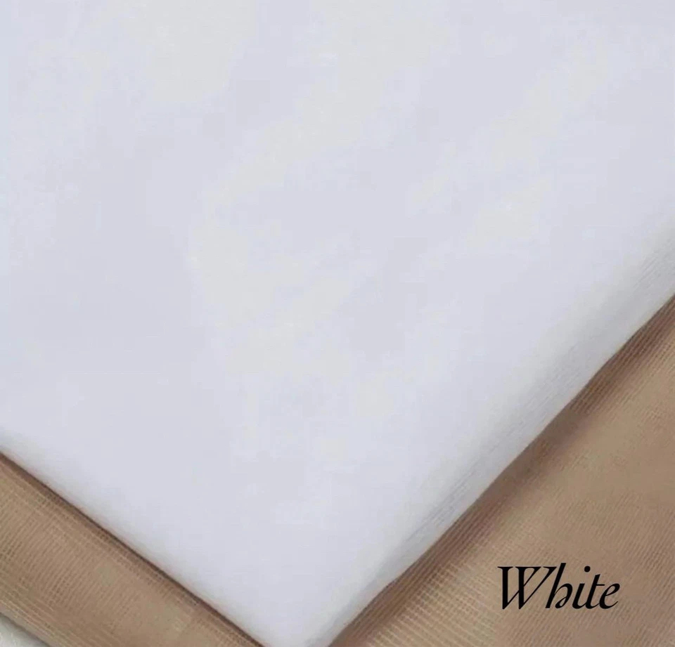 Snow White Power Mesh Stiff Net Tulle Transparent Fabric - For Couture Corset - Image 3 of 4