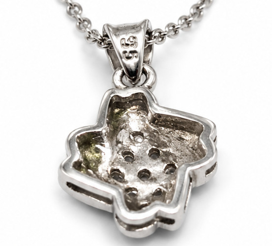 925 Sterling Silver CZ Pendant Necklace Prong Solitaire April Birthstone 46cm image 3