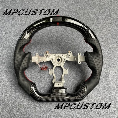 LED Black Carbon Fiber Steering Wheel Fit For Nissan GTR R35 GT-R 2007-2016