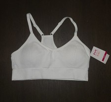 NEW WHITE SEAMLESS MAIDENFORM GIRL SPORTS BRA BRALETTE SIZE L
