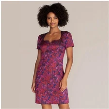 NWT Trina Turk Leigh Paisley Jacquard Mini Sheath Dress Size 0