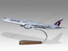 Boeing 777-9X Qatar Airways Desk Wood Airplane New Model Large Scale 1/200