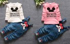 2pcs Toddler Baby Girls Minnie Outfits tops+Denim pants kids Clothes Set