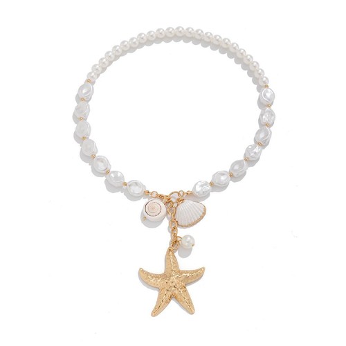 Boho Starfish & Shell Pendant Necklace- Gold, Vintage Pearl, Beach Fashion Charm - Picture 20 of 27