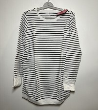 Isabel Maternity White Black Stripe Sweatshirt XSmall