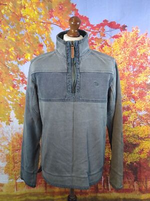 Fat Face Sweatshirt kreidegrau 100 % Baumwolle Viertelreißverschluss. UK Herren Gr. Small