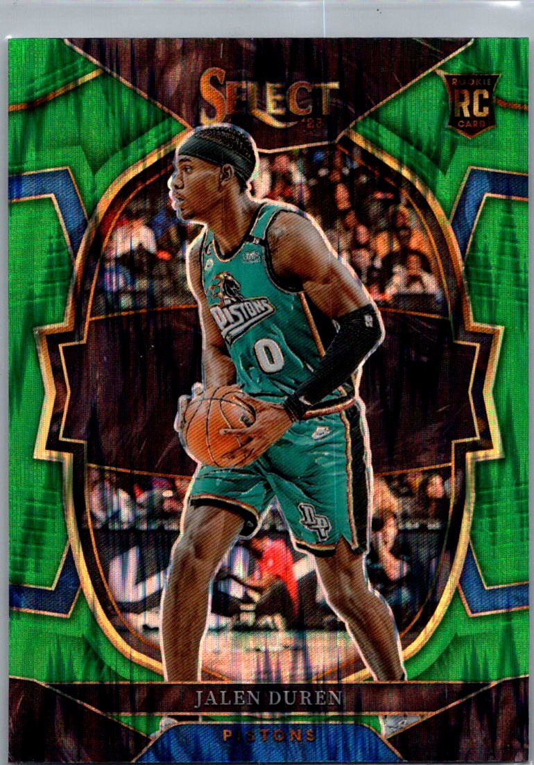 2022-23 Panini Select #98 Jalen Duren Green Shock Prizms