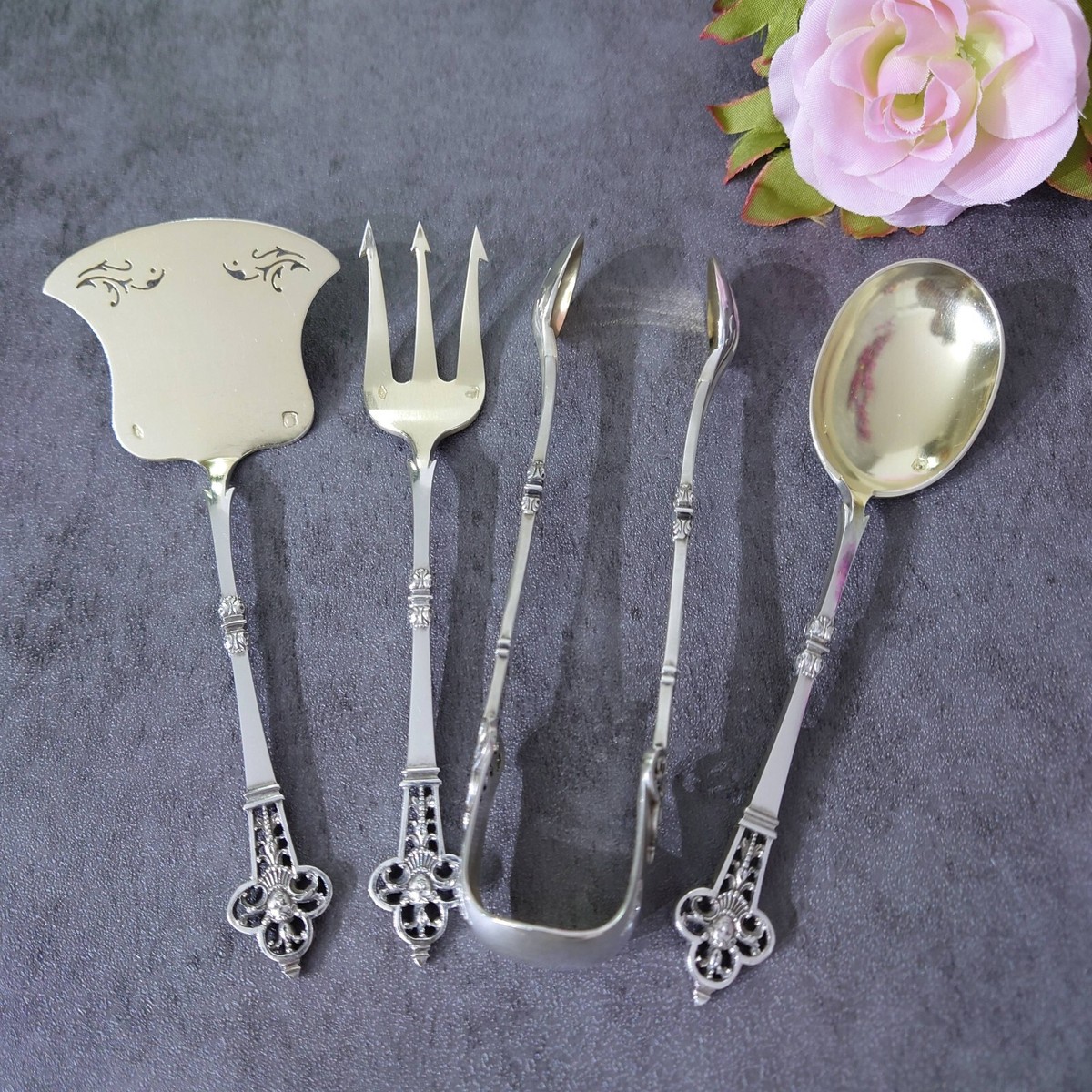 Cardeilhac (now Christofle) Renaissance 4pcs Solid Silver 950 for