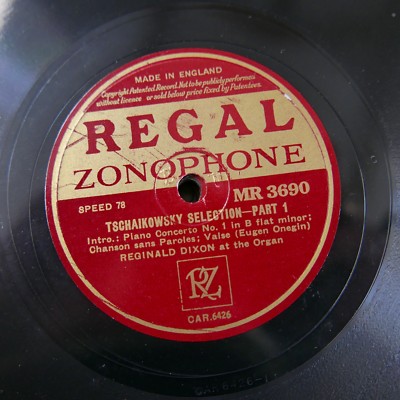 78 rpm REGINALD DIXON tschaikowsky selection , MR 3690