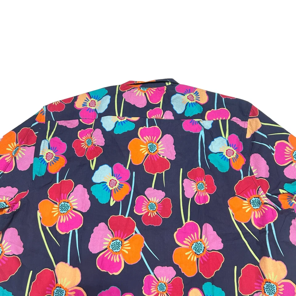 Camisa de terciopelo de Graham & Spencer para mujer XX estampado floral abotonada top hawaiano Foto 4 de 4
