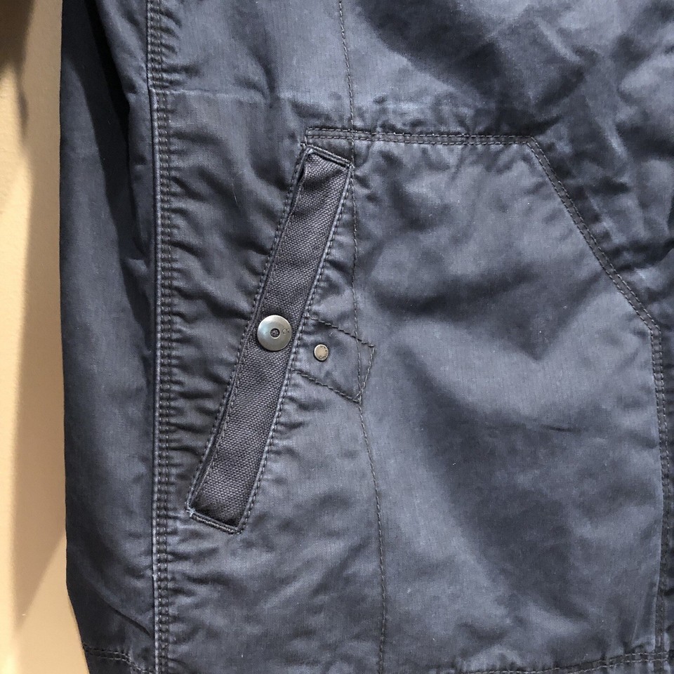 Calvin Klein Men's Navy Blue Full Zipper Jacket Sz L Pockets Zip Logo