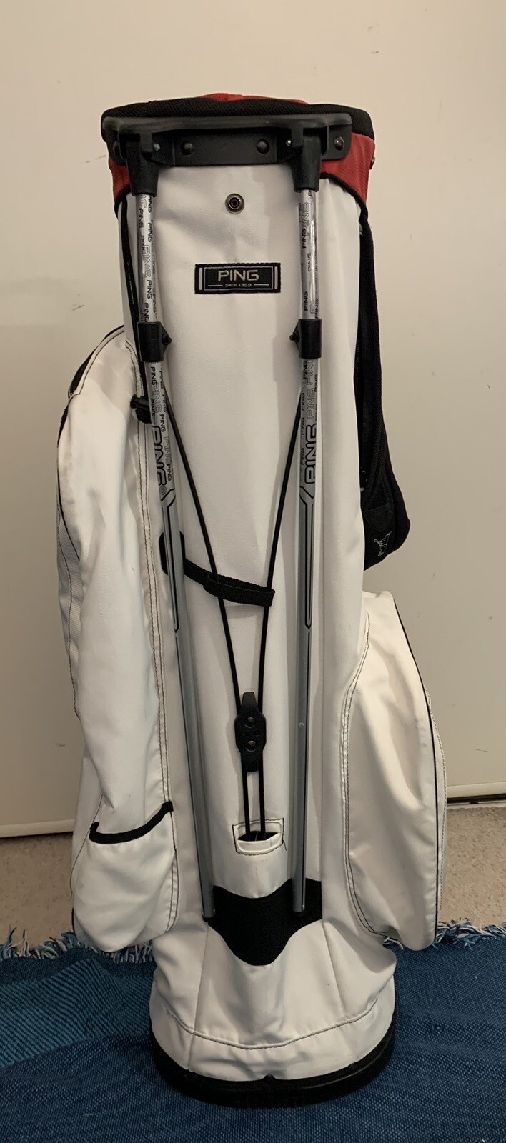 Ping E2 Stand Golf Bag Red & White 14way W/Rainhood eBay